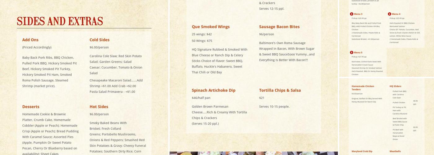 HarborQue -BBQ and Catering Company Menu
