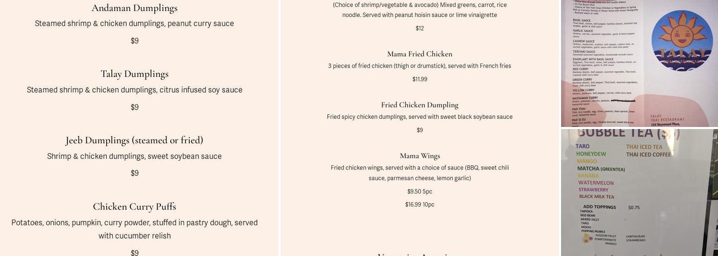 Talay Menu