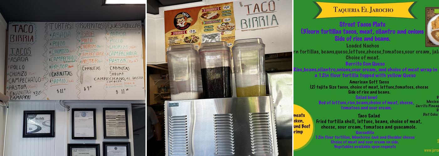 Tacos el jarocho Menu