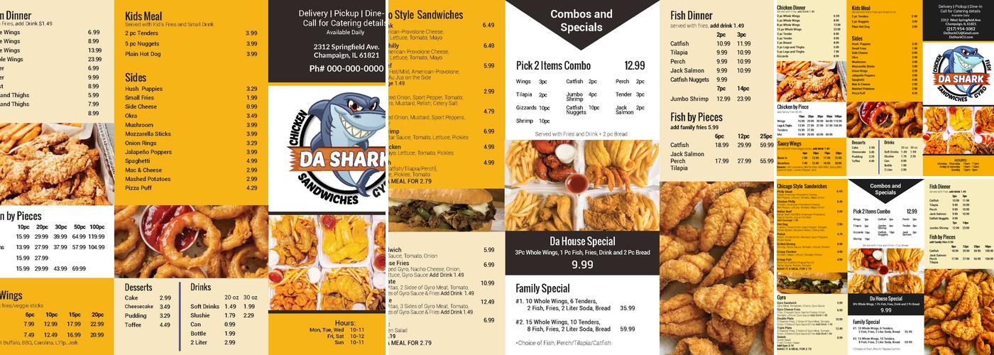 Da Shark Menu
