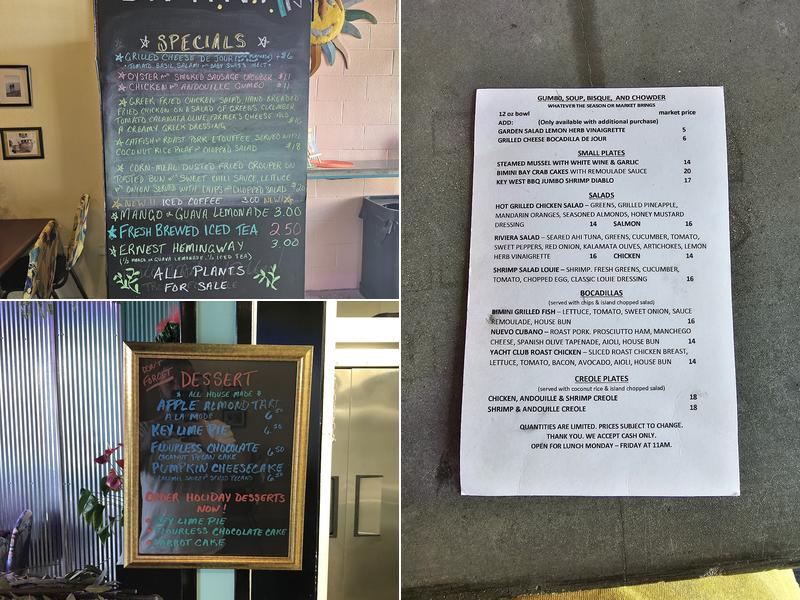 BIMINI Menu
