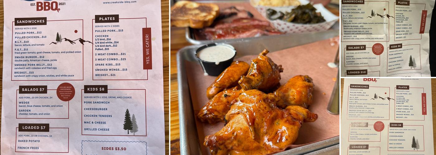 Creekside BBQ Menu