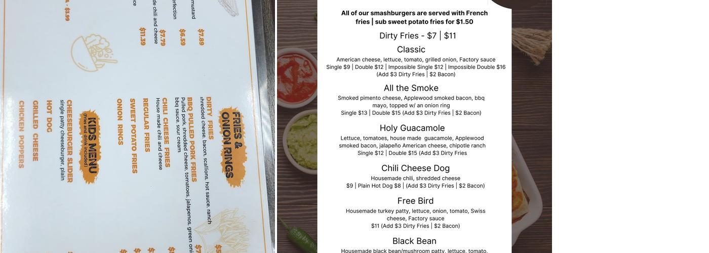 Burger Factory Menu