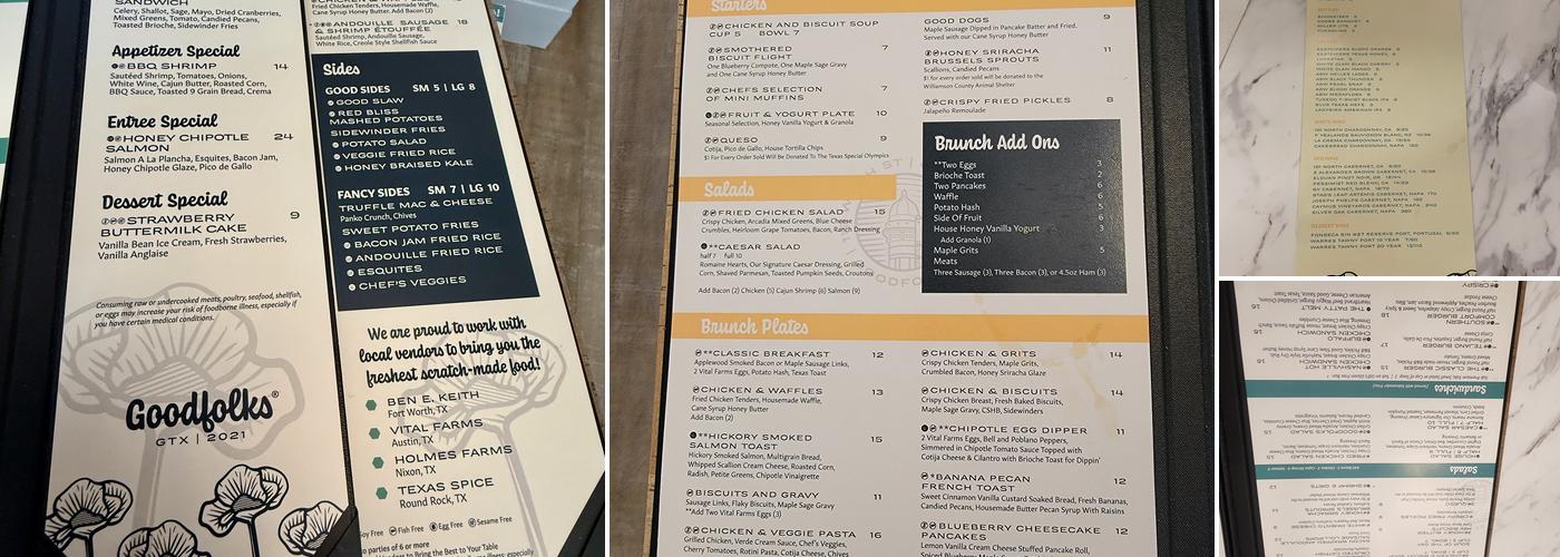 Goodfolks Menu
