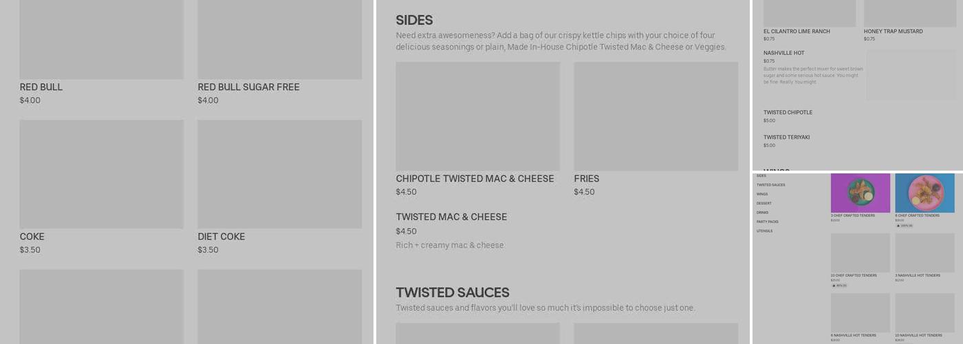 Twisted Tenders Menu