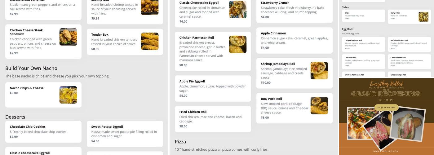 Everything rolled Menu