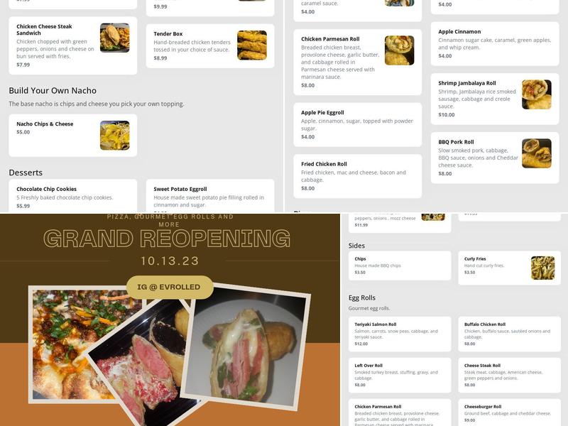 Everything rolled Menu