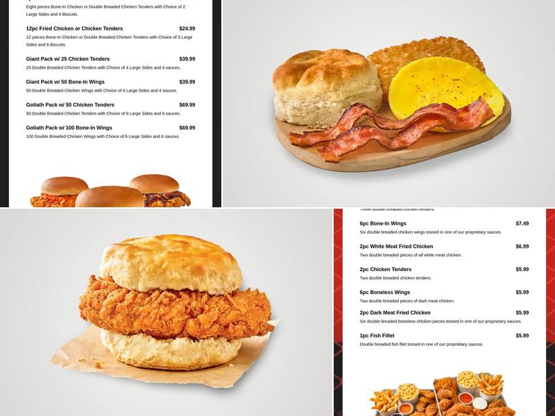 Raise the Roost chicken and biscuits Menu