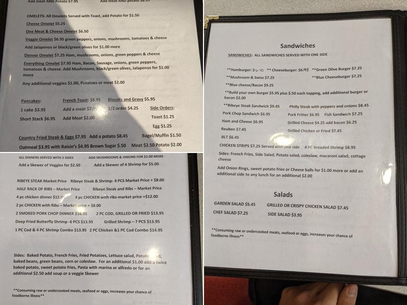 Grace’s Place Menu