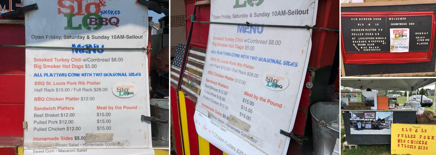 Slo and Lo BBQ Menu