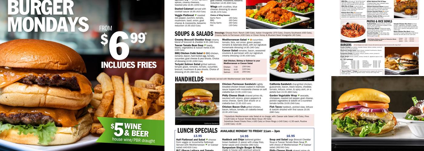 Symposium Cafe Restaurant Cobourg Menu