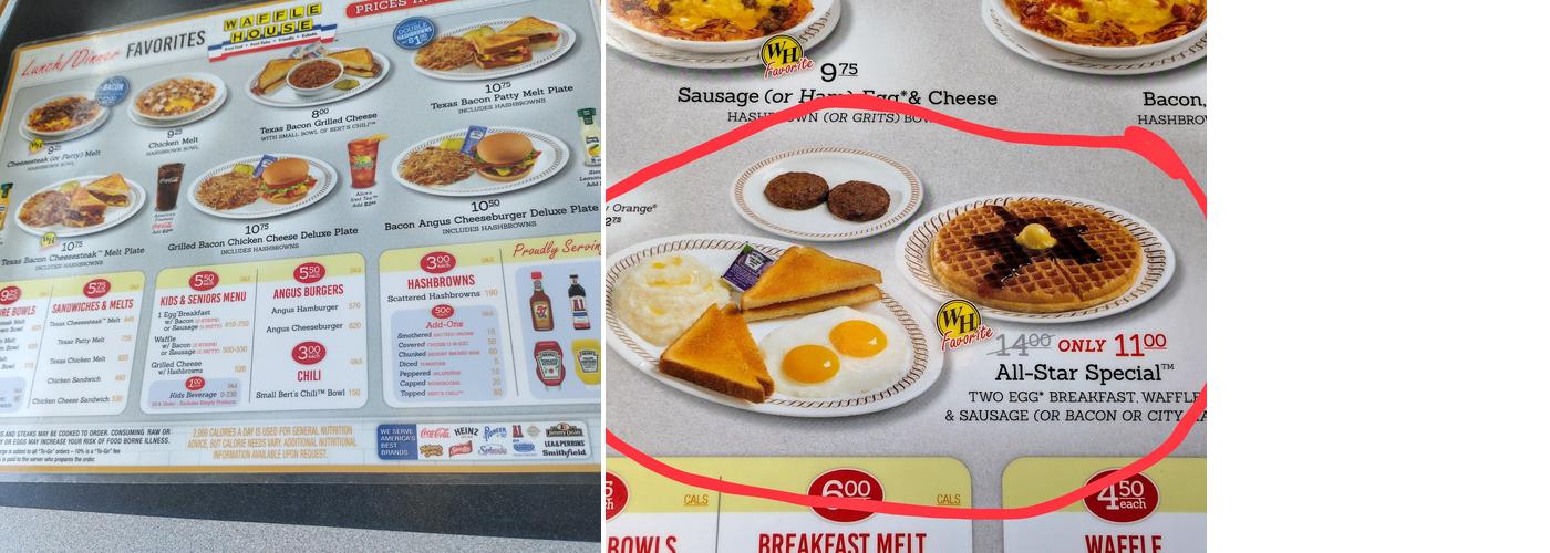 Waffle House Menu