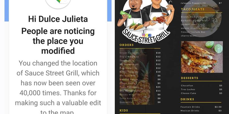 Sauce Street Grill Menu