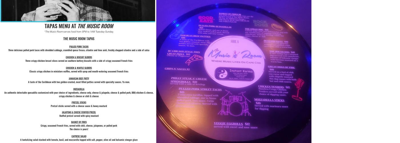 The Music Room Cape Cod Menu