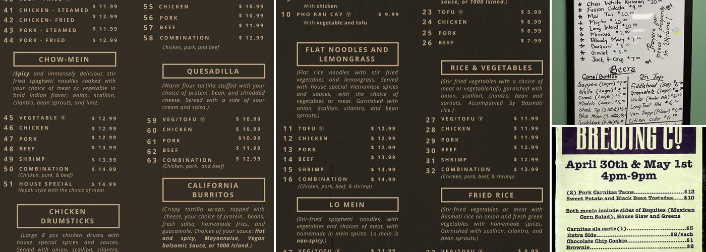 The Fusion Café & Bar Menu