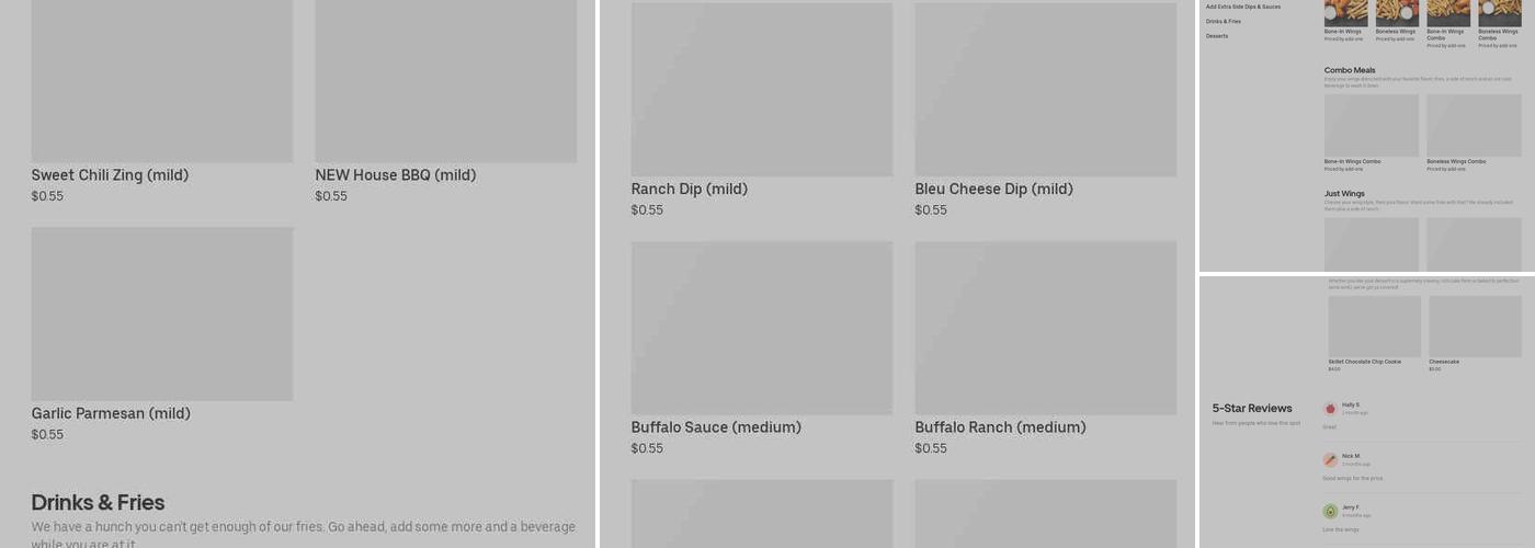 It's Just Wings Menu