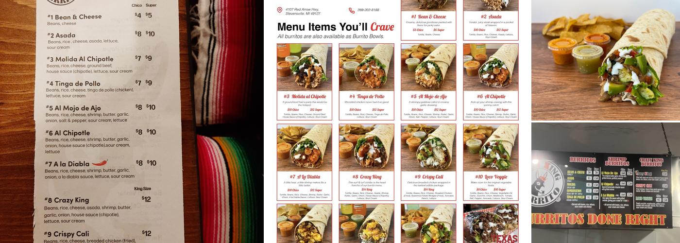 Crazy King Burrito Menu