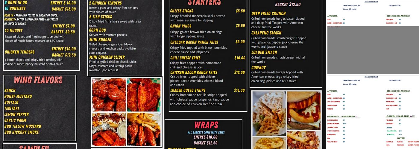 The Corner Mart Menu