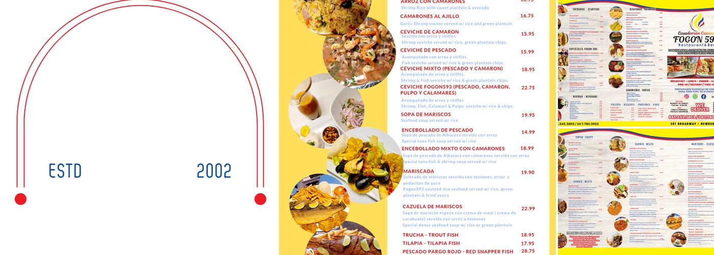Fogon 593 Restaurant & Bar Menu