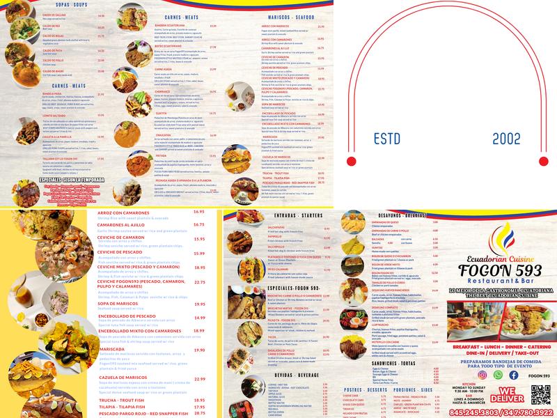 Fogon 593 Restaurant & Bar Menu