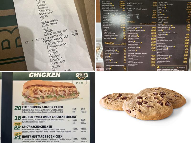 Subway Menu