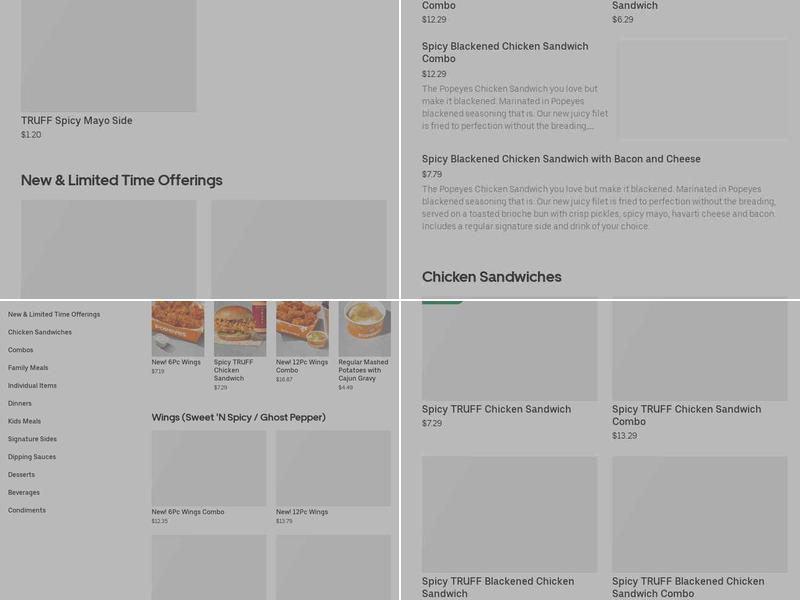 Popeyes Louisiana Kitchen Menu