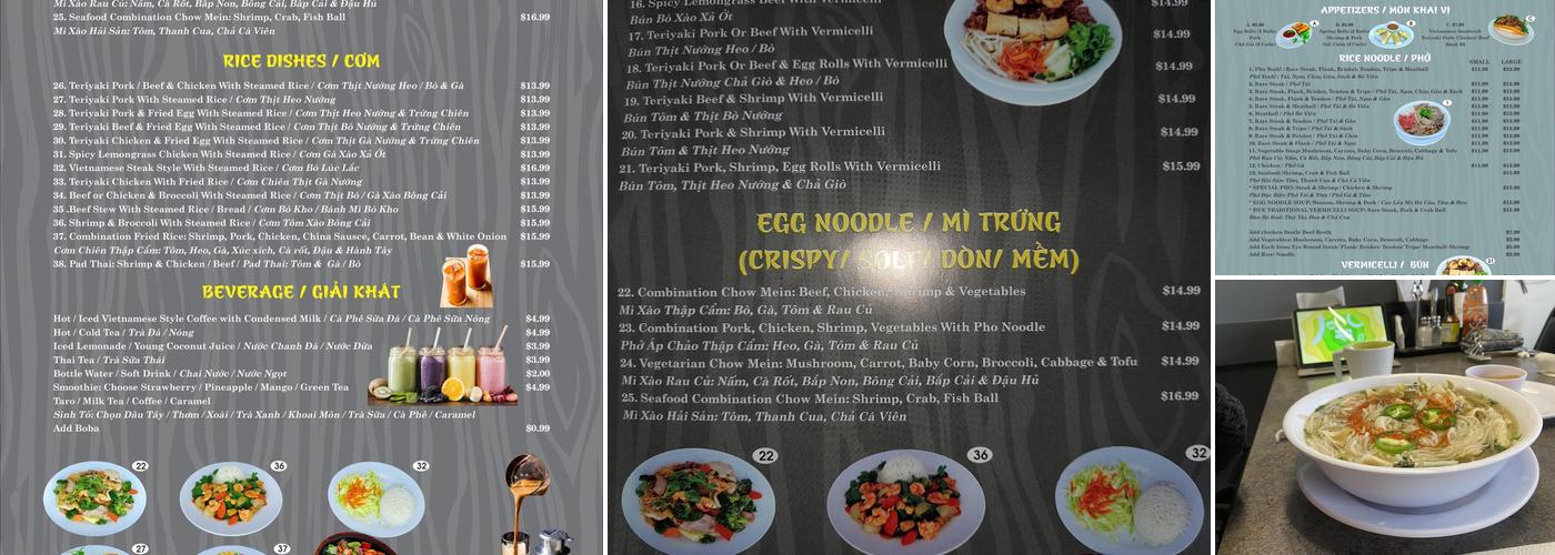 Pho Yeah! Menu