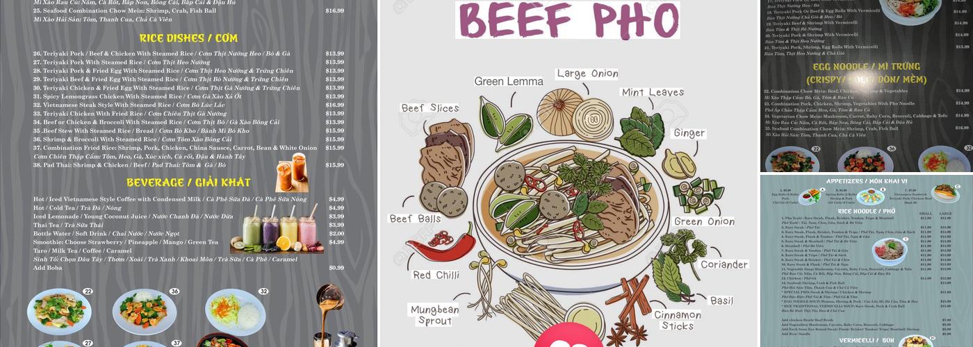 Pho Yeah! Menu