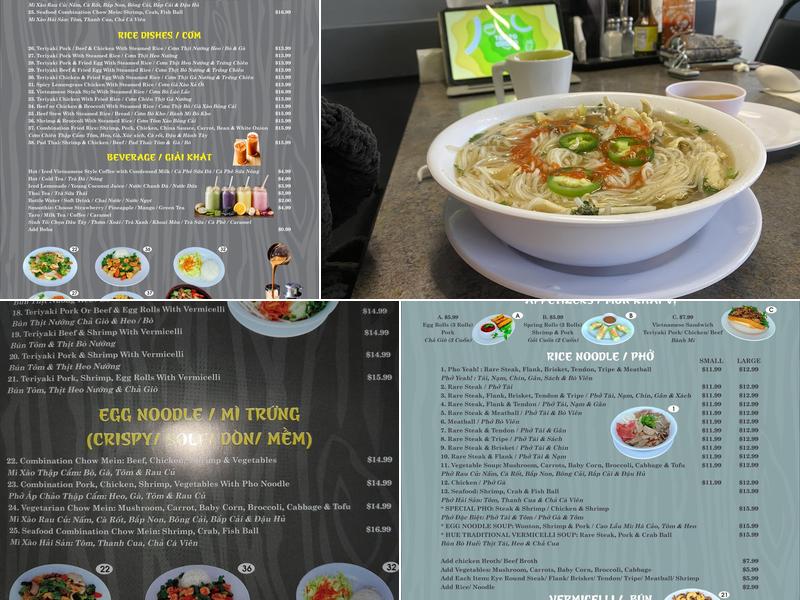 Pho Yeah! Menu