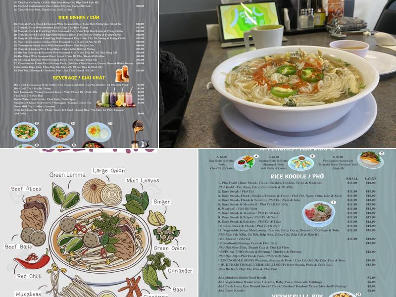 Pho Yeah! Menu