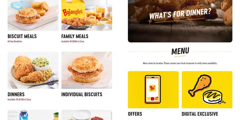Bojangles Menu