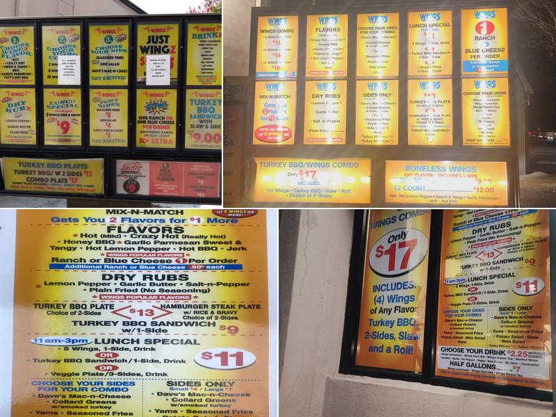 Wings & Turkey B-B-Q Menu