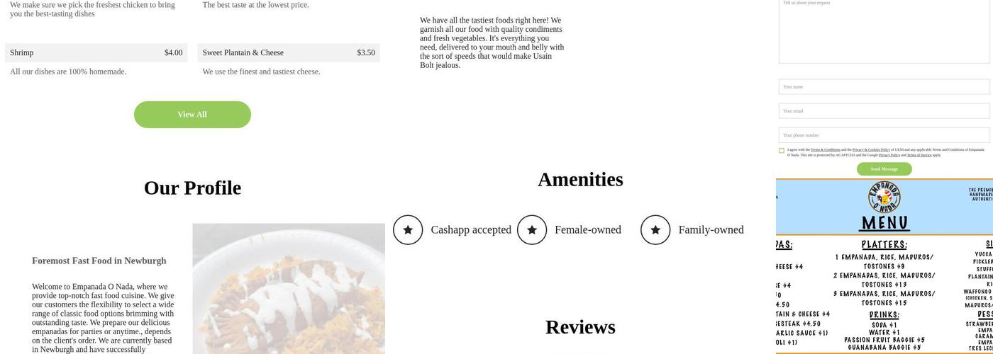 Empanada O Nada Menu