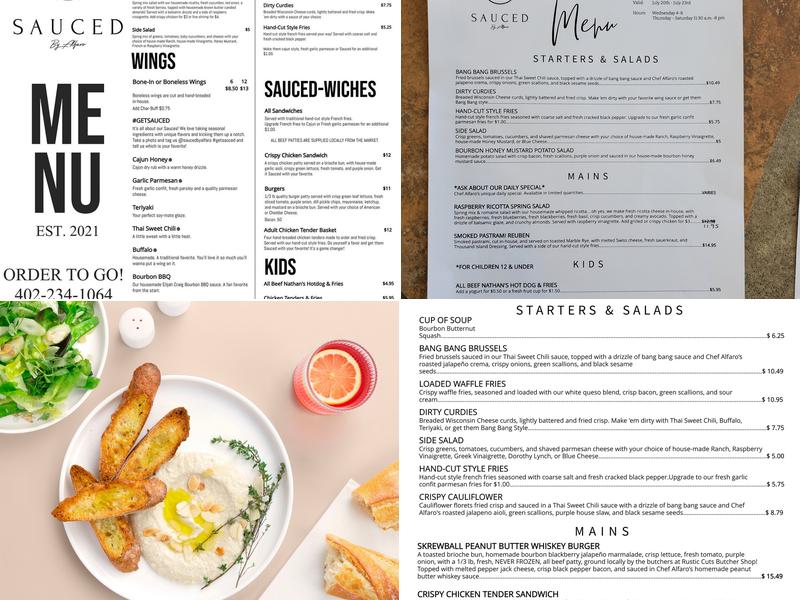 Sauced by Alfaro Menu
