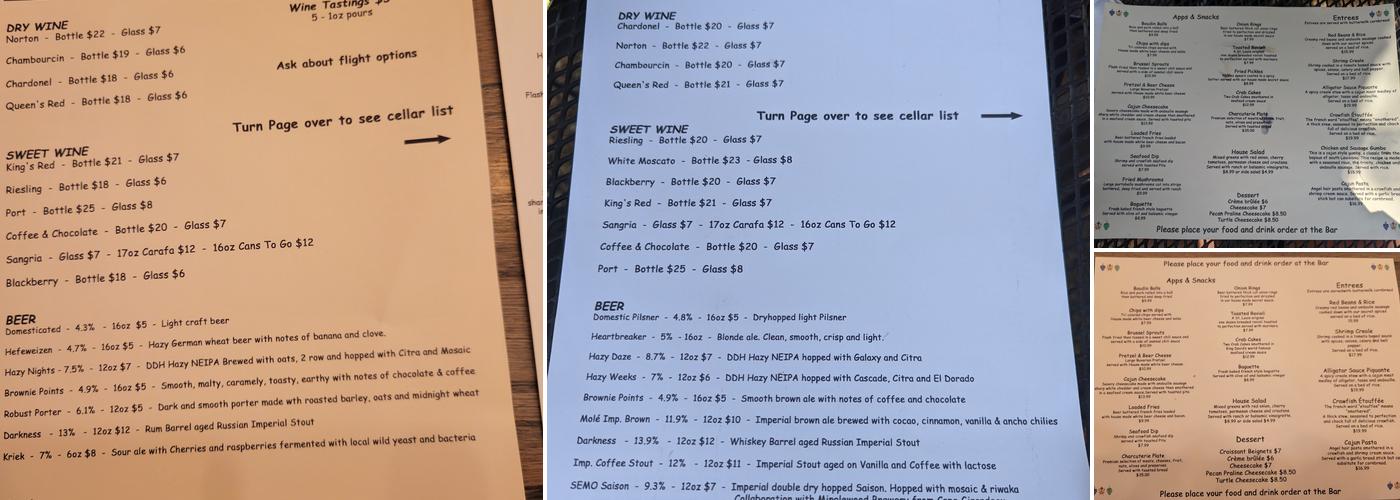 King David's Winery, Meadery & Brewery Menu