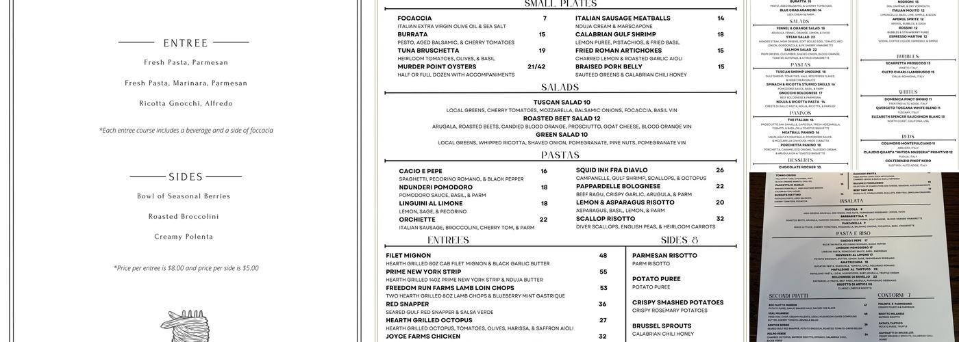 Ravello Ristorante Menu