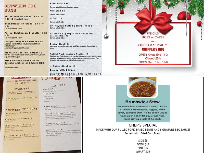 Chipper's BBQ Menu
