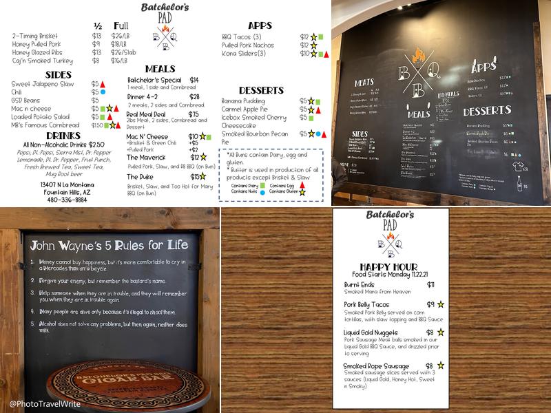 Batchelor's Pad BBQ Menu