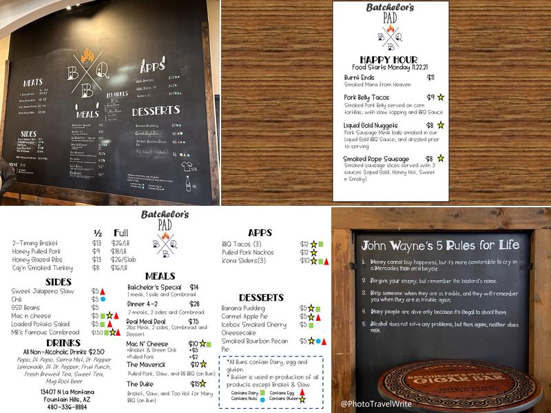Batchelor's Pad BBQ Menu