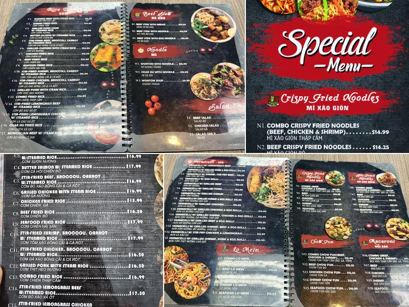 Yuma Pho Menu