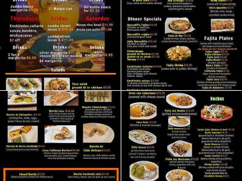 El Monarca Mexican Restaurant Menu