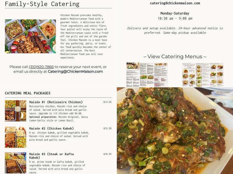 Chicken Maisón Menu