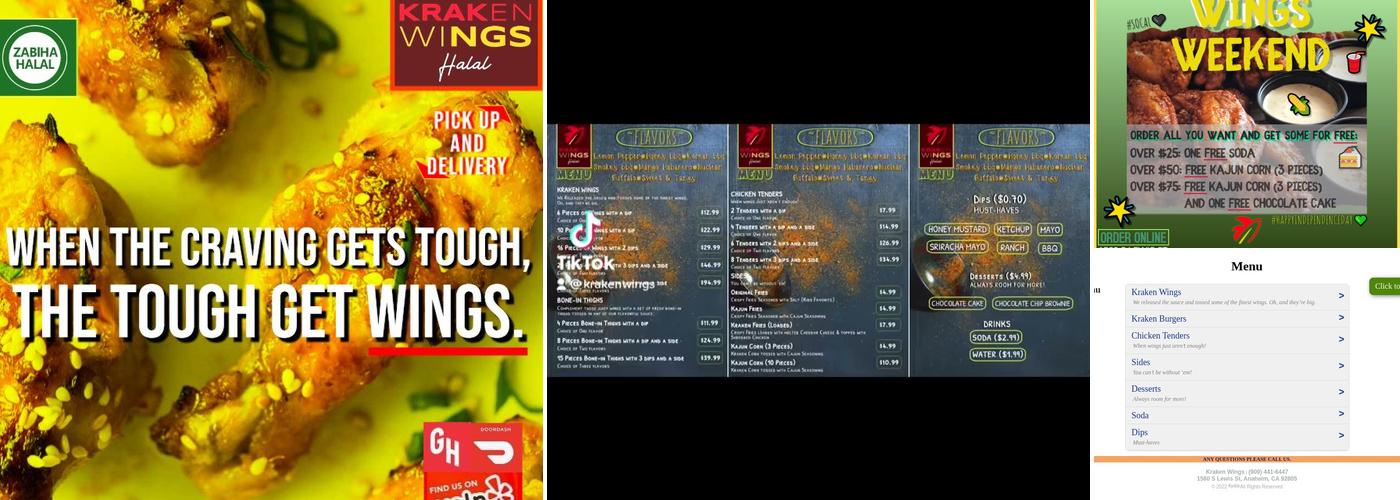 Kraken Wings Menu