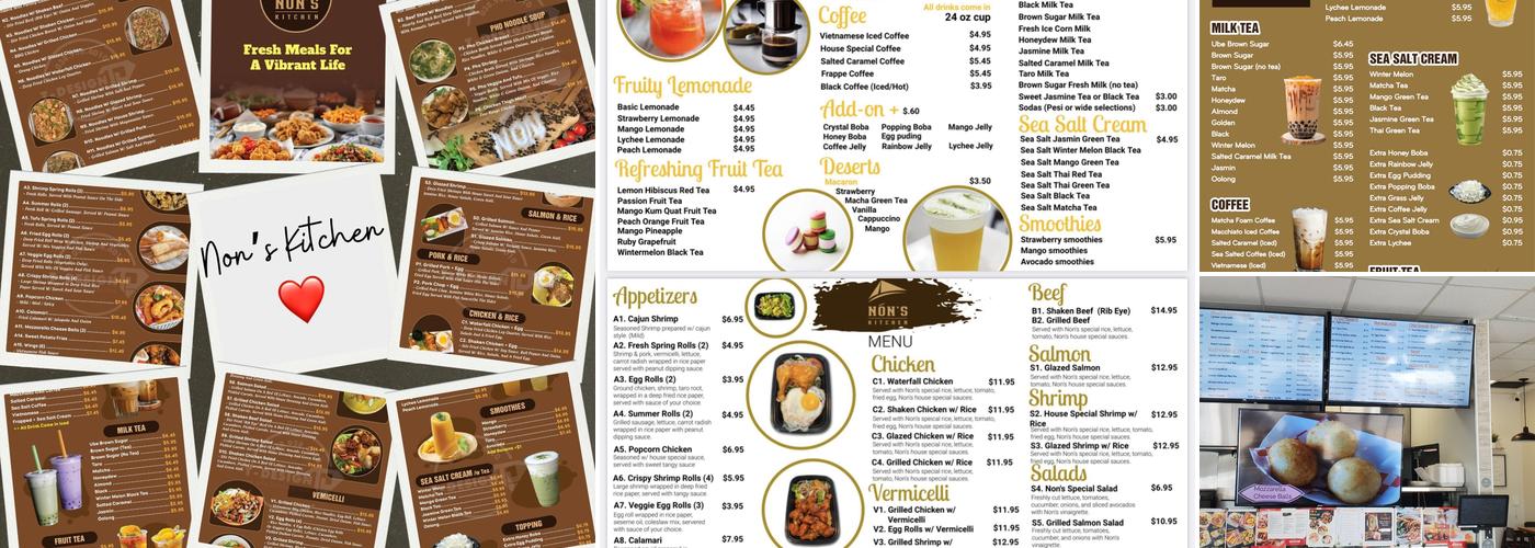Non's Kitchen Menu