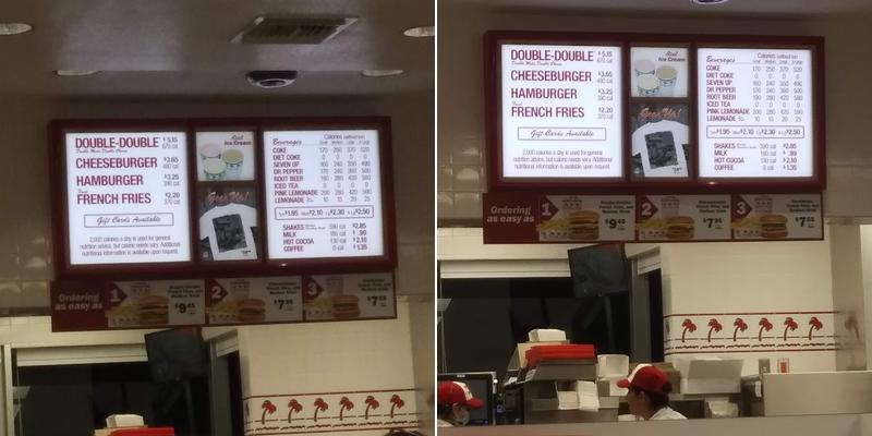 In-N-Out Burger Menu
