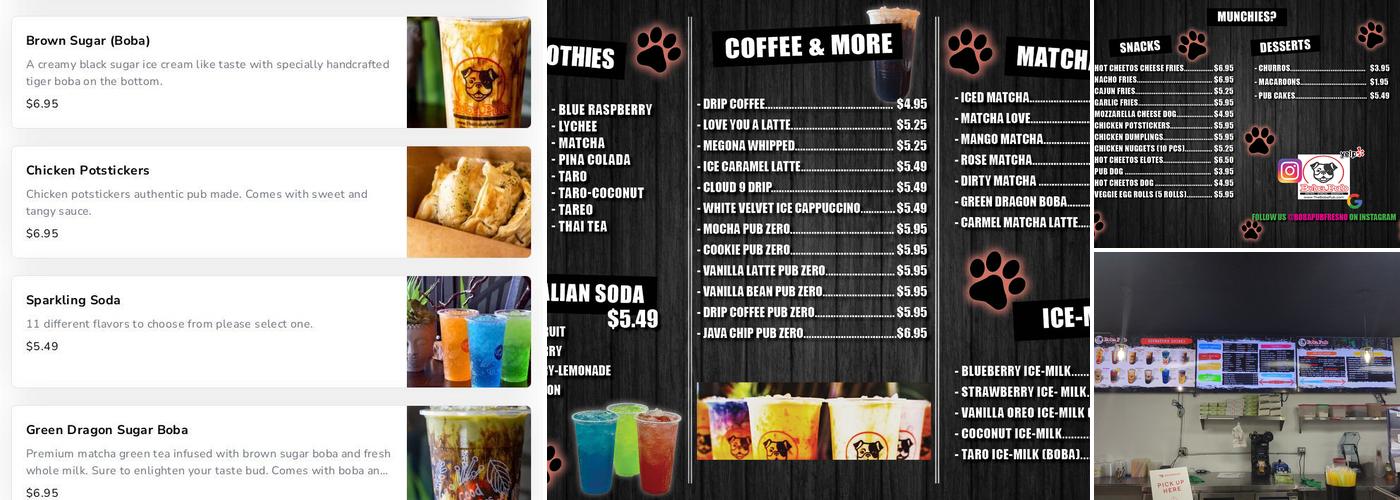 Boba Pub 2.0 Menu
