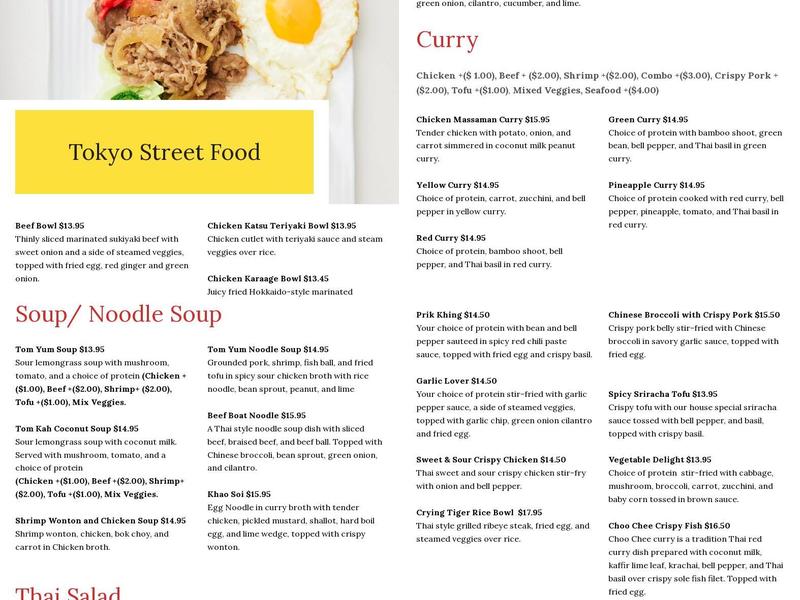 Dancing Spoons Menu