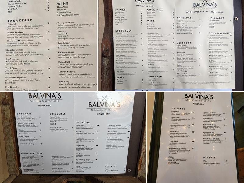Balvina's Mexican Kitchen Menu