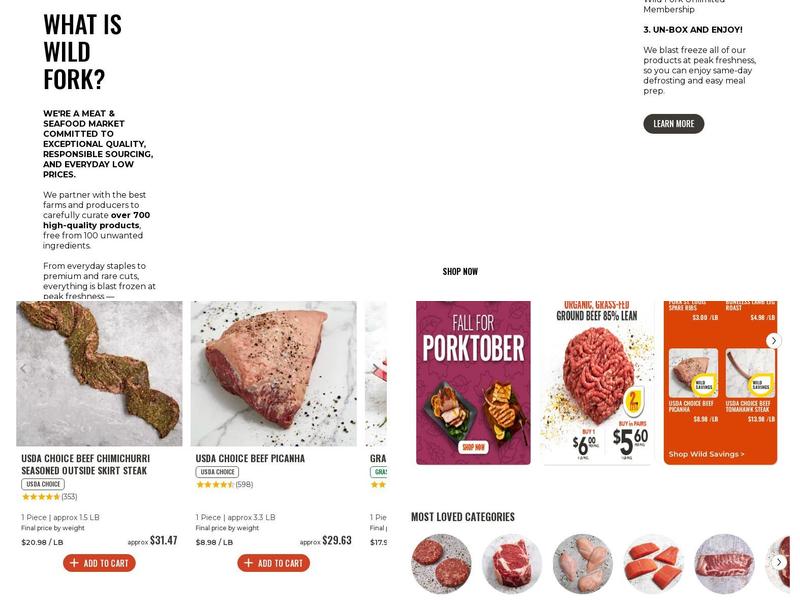 Wild Fork Menu