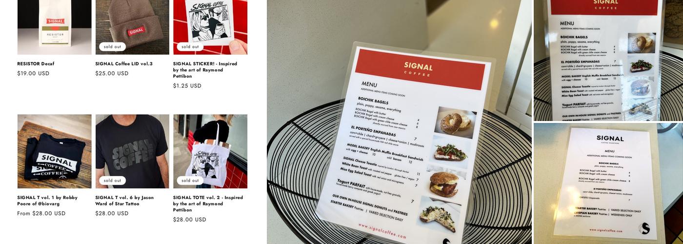 SIGNAL Coffee Roasters Menu